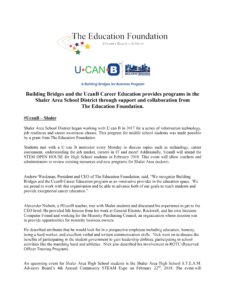 UcanB Shaler_Press_Release_2017